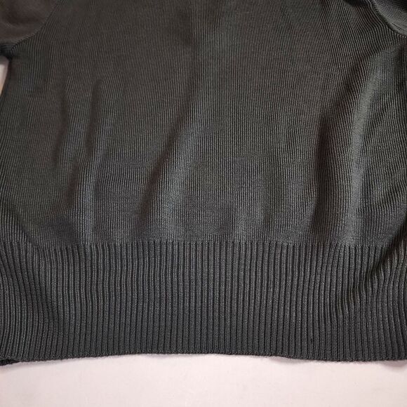 Vintage White Stag Grey Wool Blend Quarter Zip Pullover Sweater Size L - Picture 7 of 7